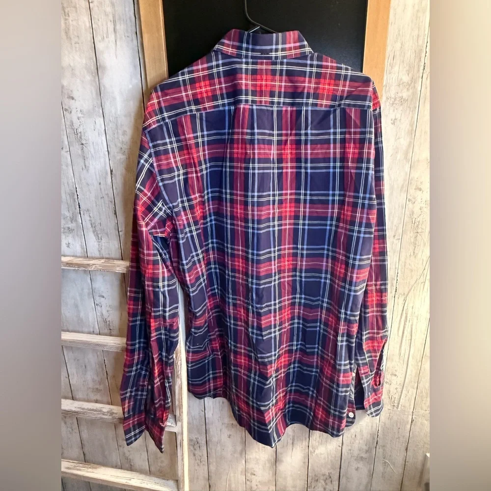 J.Crew Classic Fit Men's Size LT Tall Plaid 100's 2-Ply Cotton L/S Casual Shirt